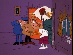 Screenshots from the 1975 DePatie Freleng cartoon Pink Campaign