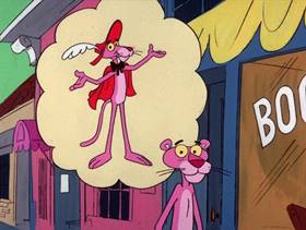 Screenshots from the 1975 DePatie Freleng cartoon The Scarlet Pinkernel