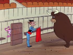 Screenshots from the 1975 DePatie Freleng cartoon The Scarlet Pinkernel