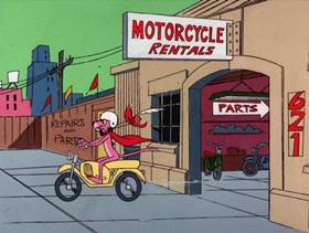 Screenshots from the 1975 DePatie Freleng cartoon The Scarlet Pinkernel