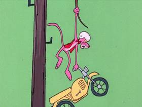 Screenshots from the 1975 DePatie Freleng cartoon The Scarlet Pinkernel