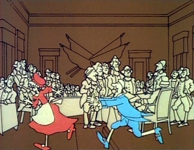 Screenshots from the 1976 Focus Design, Inc. cartoon Fireworks