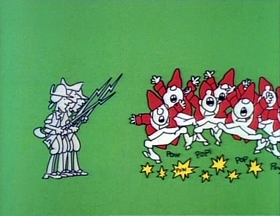 Screenshots from the 1976 Focus Design, Inc. cartoon Fireworks