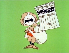 Screenshots from the 1976 Focus Design, Inc. cartoon Fireworks