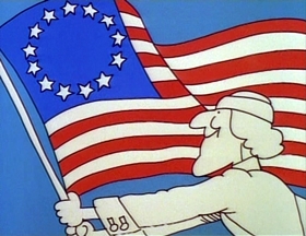 Screenshots from the 1976 Focus Design, Inc. cartoon Fireworks