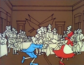 Screenshots from the 1976 Focus Design, Inc. cartoon Fireworks