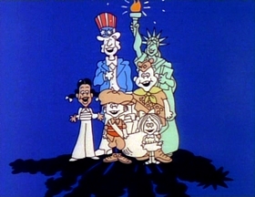 Screenshots from the 1976 Focus Design, Inc. cartoon Fireworks