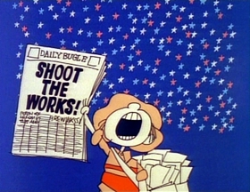 Screenshots from the 1976 Focus Design, Inc. cartoon Fireworks