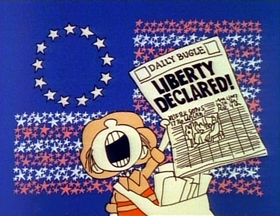 Screenshots from the 1976 Focus Design, Inc. cartoon Fireworks