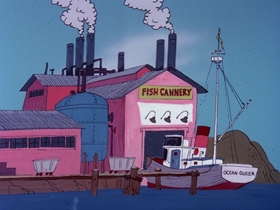 Screenshots from the 1976 DePatie Freleng cartoon Cannery Caper