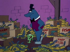 Screenshots from the 1976 DePatie Freleng cartoon Cannery Caper