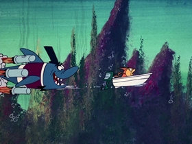 Screenshots from the 1976 DePatie Freleng cartoon To Catch a Halibut