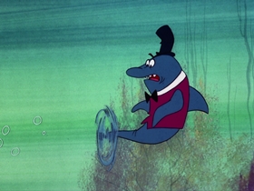 Screenshots from the 1976 DePatie Freleng cartoon To Catch a Halibut