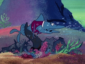 Screenshots from the 1976 DePatie Freleng cartoon To Catch a Halibut