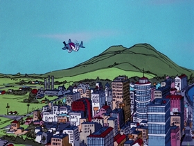 Screenshots from the 1976 DePatie Freleng cartoon Flying Fool