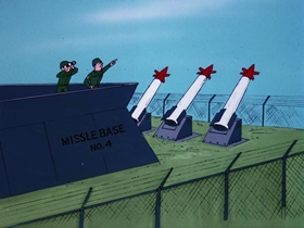 Screenshots from the 1976 DePatie Freleng cartoon Flying Fool