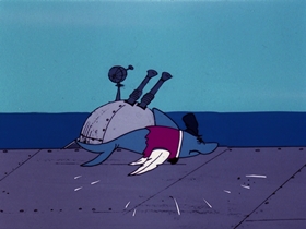 Screenshots from the 1976 DePatie Freleng cartoon Flying Fool
