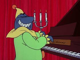 Screenshots from the 1976 DePatie Freleng cartoon Showbiz Shark