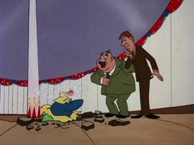 Screenshots from the 1976 DePatie Freleng cartoon Showbiz Shark