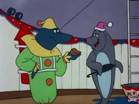 Screenshots from the 1976 DePatie Freleng cartoon Showbiz Shark