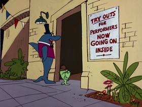 Screenshots from the 1976 DePatie Freleng cartoon Showbiz Shark