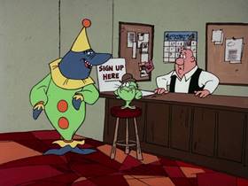 Screenshots from the 1976 DePatie Freleng cartoon Showbiz Shark