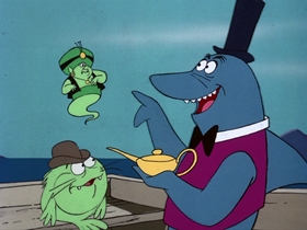 Screenshots from the 1976 DePatie Freleng cartoon Aladdin