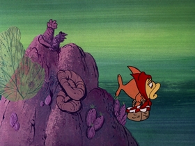 Screenshots from the 1976 DePatie Freleng cartoon Little Red Riding Halibut