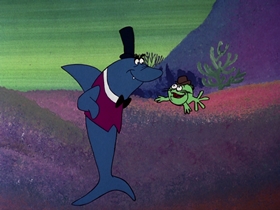 Screenshots from the 1976 DePatie Freleng cartoon Little Red Riding Halibut