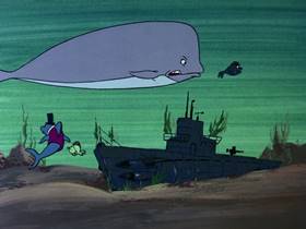 Screenshots from the 1976 DePatie Freleng cartoon The Codfather