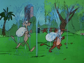Screenshots from the 1976 DePatie Freleng cartoon The Shape Of Things