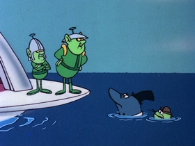 Screenshots from the 1976 DePatie Freleng cartoon Flying Saucer