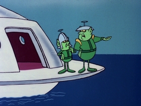 Screenshots from the 1976 DePatie Freleng cartoon Flying Saucer