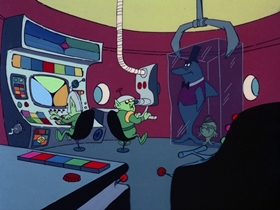 Screenshots from the 1976 DePatie Freleng cartoon Flying Saucer