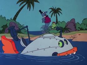 Screenshots from the 1976 DePatie Freleng cartoon Sea Chase