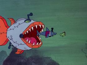 Screenshots from the 1976 DePatie Freleng cartoon Sea Chase