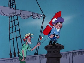 Screenshots from the 1976 DePatie Freleng cartoon Aloha, Hah, Hah!