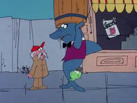 Screenshots from the 1976 DePatie Freleng cartoon Transistorized Shark