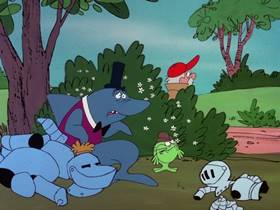 Screenshots from the 1976 DePatie Freleng cartoon Transistorized Shark