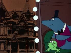 Screenshots from the 1976 DePatie Freleng cartoon The Fishy Time Machine
