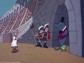 Screenshots from the 1976 DePatie Freleng cartoon The Fishy Time Machine