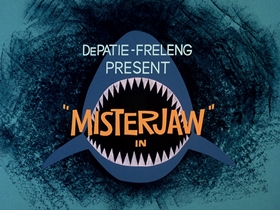 Screenshots from the 1976 DePatie Freleng cartoon The $6.95 Bionic Shark