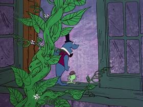 Screenshots from the 1976 DePatie Freleng cartoon Shark And The Beanstalk