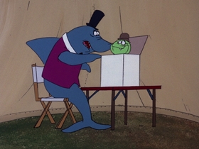 Screenshots from the 1976 DePatie Freleng cartoon Fish Anonymous