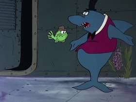 Screenshots from the 1976 DePatie Freleng cartoon Fish Anonymous