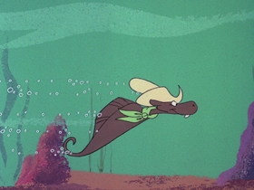Screenshots from the 1976 DePatie Freleng cartoon Deep Sea Rodeo