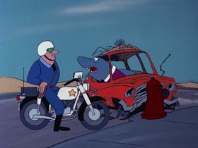 Screenshots from the 1976 DePatie Freleng cartoon Deep Sea Rodeo