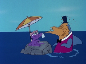 Screenshots from the 1976 DePatie Freleng cartoon Cool Shark