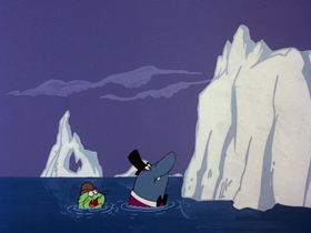 Screenshots from the 1976 DePatie Freleng cartoon Cool Shark