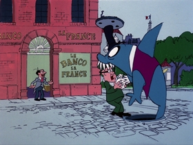 Screenshots from the 1976 DePatie Freleng cartoon Moulin Rogues